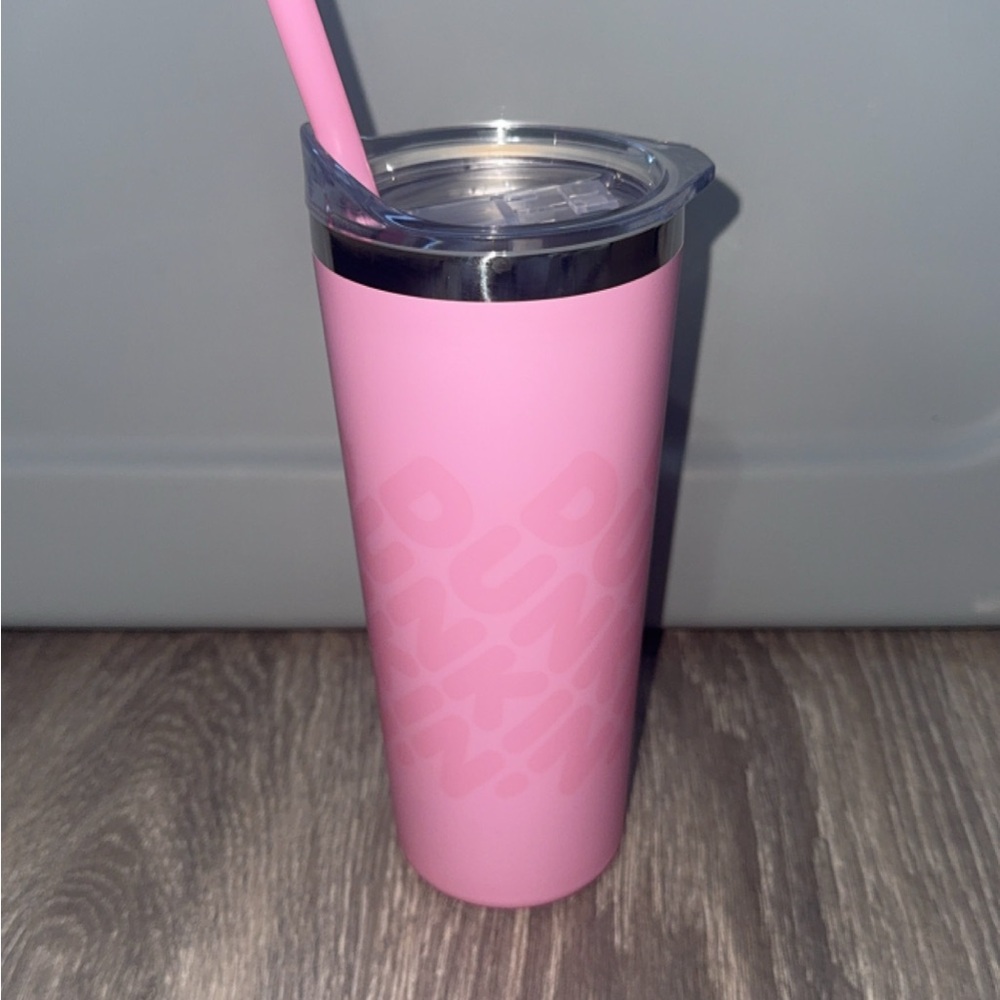 Dunkin pink Tumbler with Straw